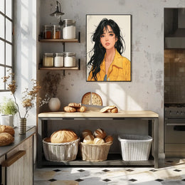 Vibrant Portrait In Yellow Poster