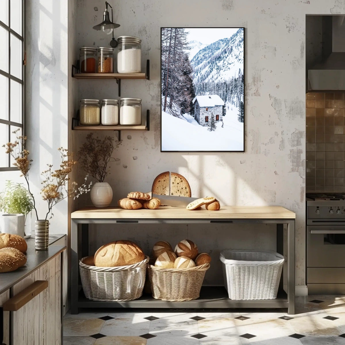 Winter Retreat in the Mountains Poster