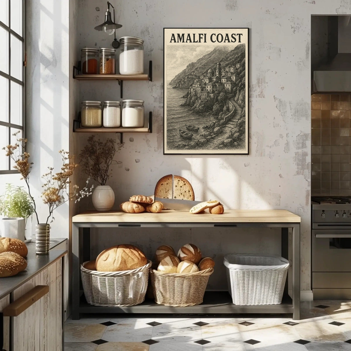 Amalfi Coast Poster Wall Art Travel Print 18x24 Seaside