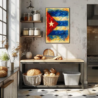 Cuban Flag In Watercolor Poster