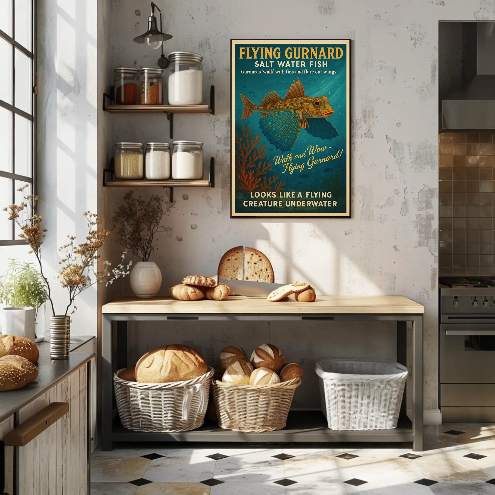 Flying Gurnard Salt Water Fish Poster PosterGoat