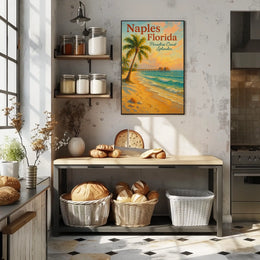Paradise Coast Splendor Vintage Beach Poster Art