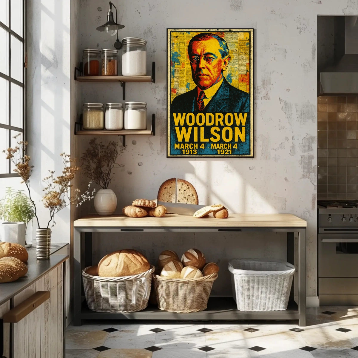 Woodrow Wilson 28th President of the United States Street Art Mashup Poster