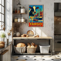 Fargo, North Dakota Vibrant Cityscape Poster