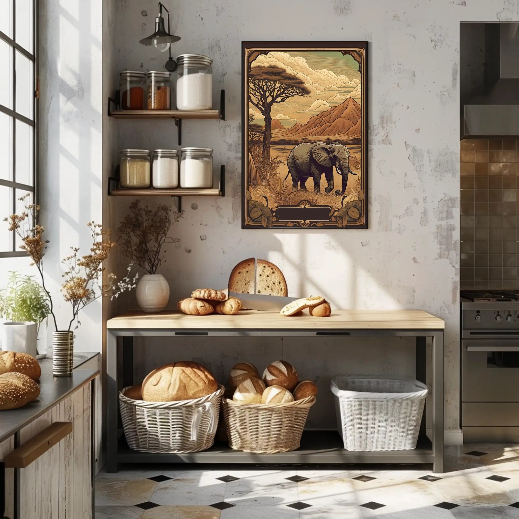 Majestic Savannah Elephant Poster