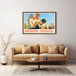 Soviet Volleyball Vintage Propaganda Poster for Sports Enthusiasts
