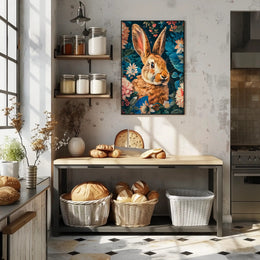 Enchanted Rabbit in Bloom Wall Art Print