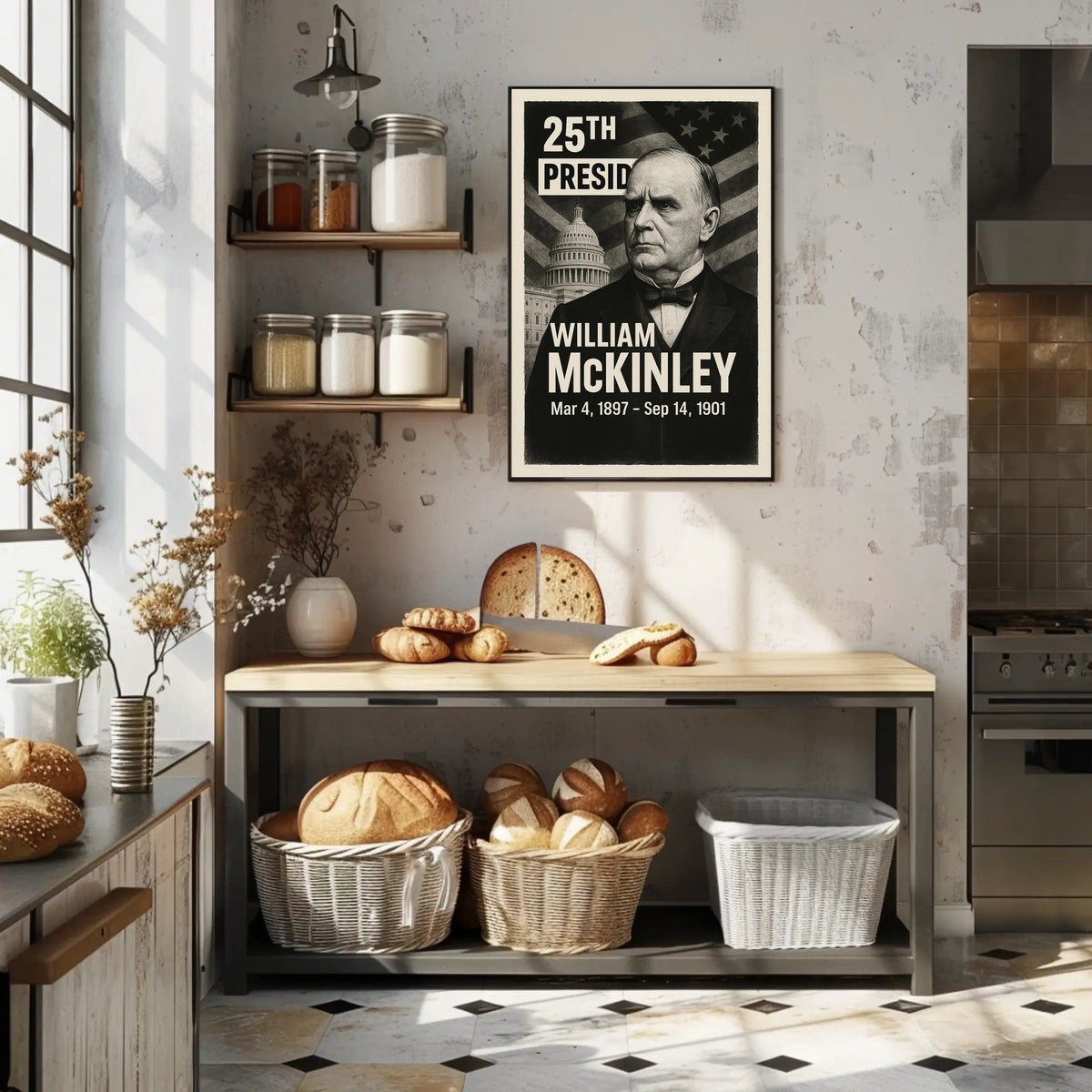 William McKinley 25th President of the United States Digital Montaje Poster