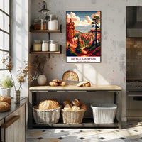 Bryce Canyon Illustrated Print: Stunning National Park Poster