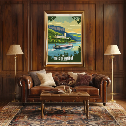 River Castle Cruise Scenic Journey Travel Poster