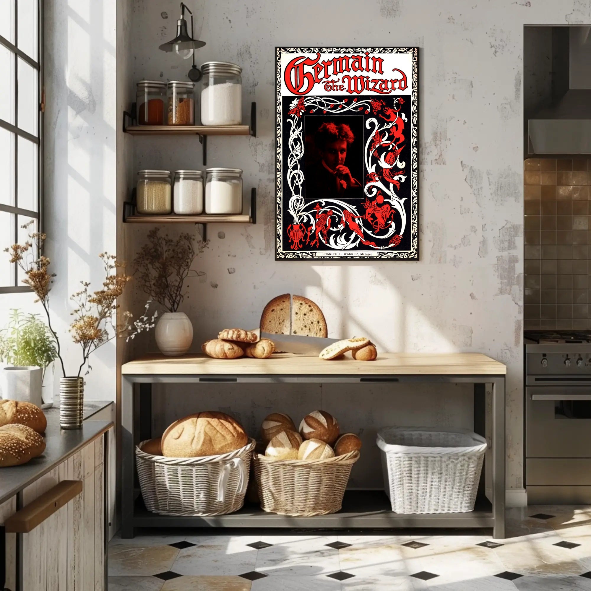 Germain the Wizard Art Nouveau Mystical Poster