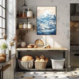 Serene Japanese Landscape Inspired Artistic Poster