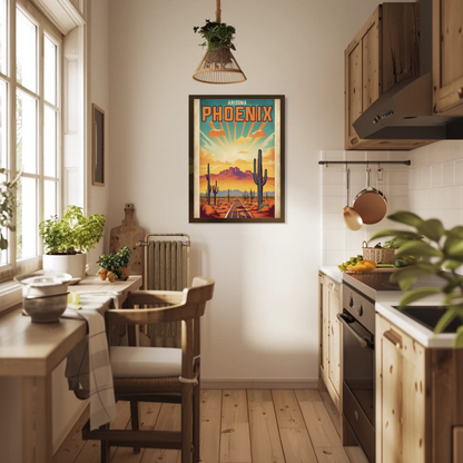 Phoenix Arizona Vintage Travel Poster Artwork
