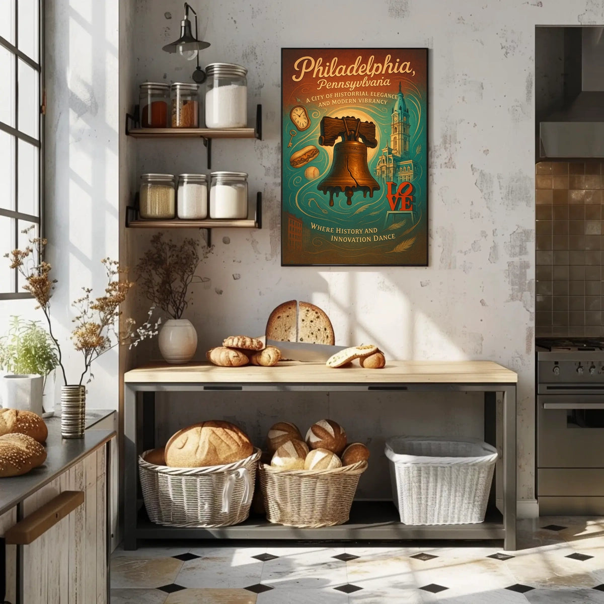 Philadelphia Poster: Historical Elegance Meets Modern Vibrancy