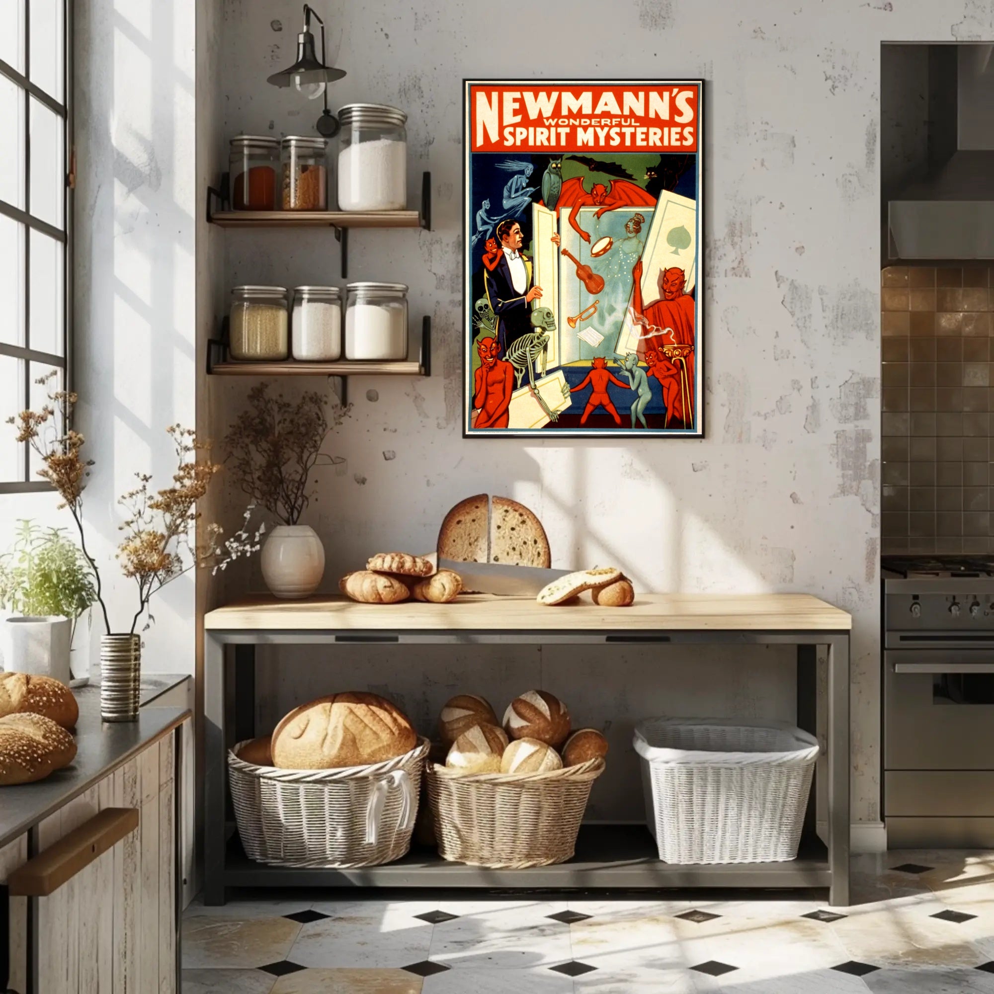 Vintage Magic Show Poster with Mysterious Supernatural Theme Poster