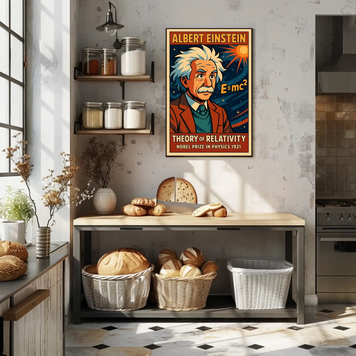 Einstein Relativity Theory Educational Vintage Science Gallery Quality Classic Intellectual Decor Poster
