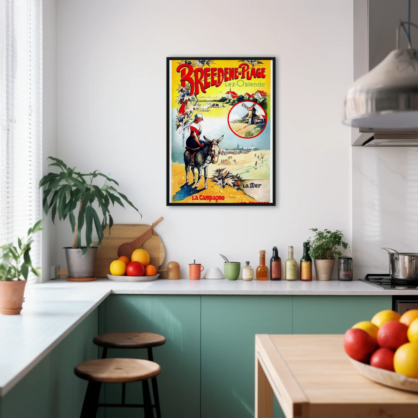 Breedene-Plage, Lez-Ostende Vintage Poster