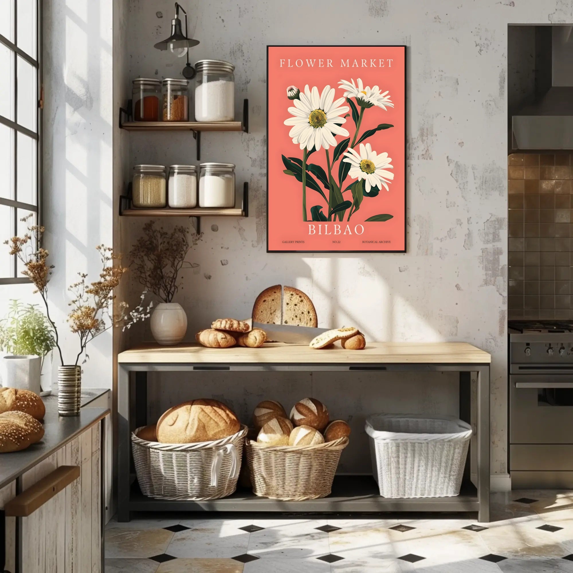 Flower Market in Bilbao Poster