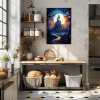 Enchanted Castle Under The Moon Poster