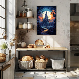 Enchanted Castle Under The Moon Poster