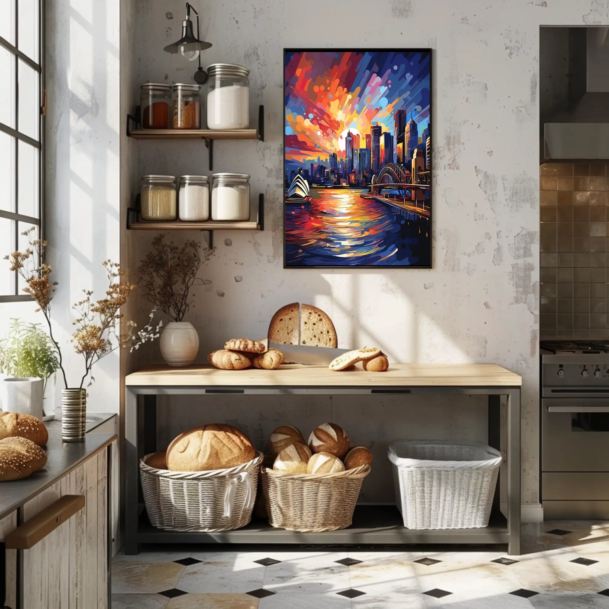 Sydney Harbor Twilight Scenic Art Travel Poster