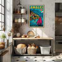 Amalfi Coast Vibrance Poster Wall Art for Coastal Decor