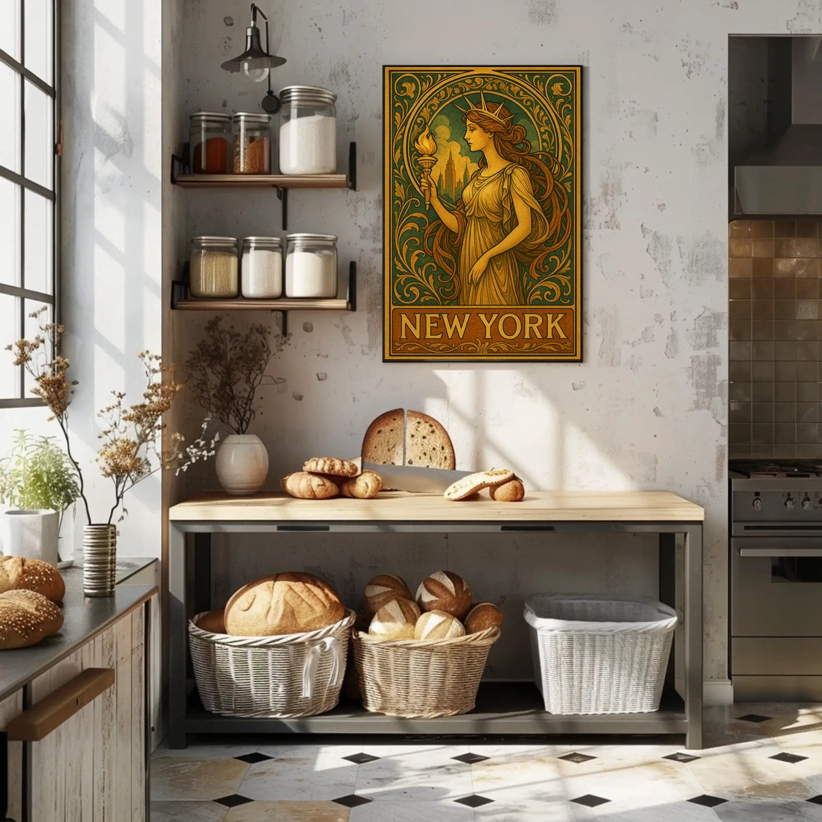 New York Art Nouveau Tribute Poster