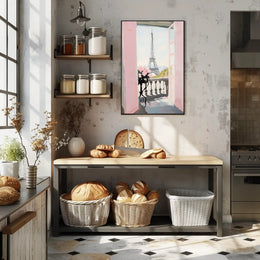Paris Balcony View Poster Romantic Parisian Wall Art