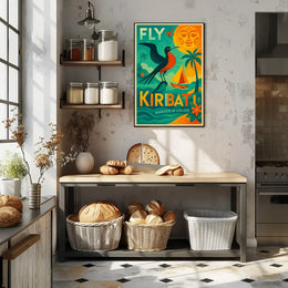 Kiribati Tropical Escape Retro Travel Poster PosterGoat