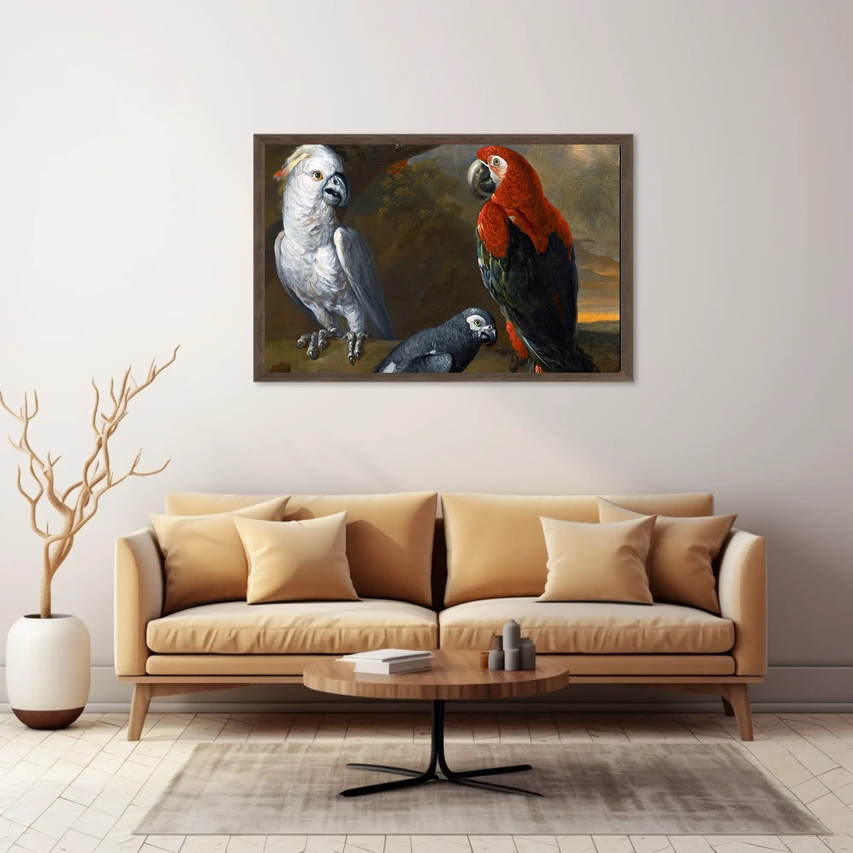 Exotic Parrots in Jungle Wildlife Animal Poster