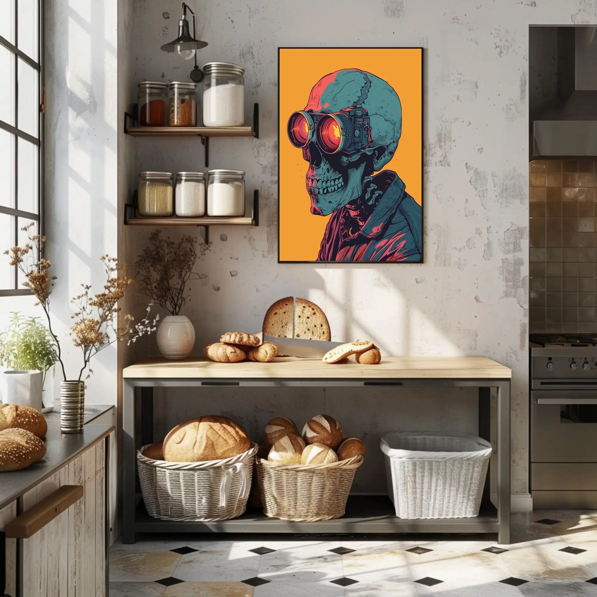 Futuristic Skull Vision Poster for Unique Home Decor PosterGoat