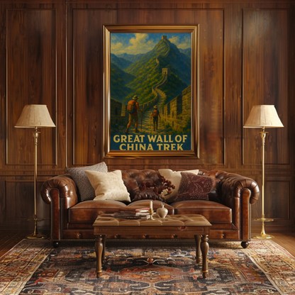Great Wall of China Trek Hiking Historic Adventure Poster