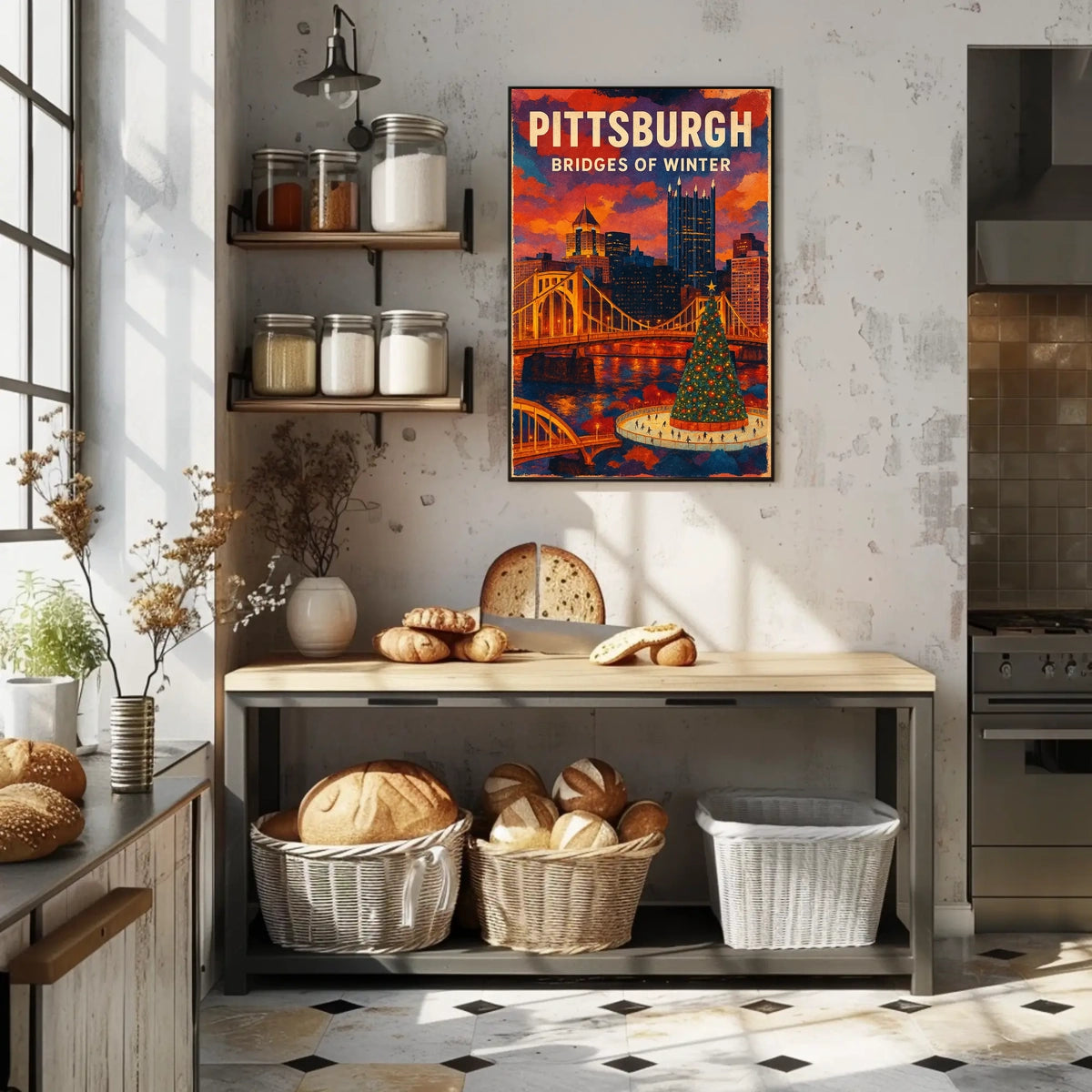 Pittsburgh Bridges of Winter Poster