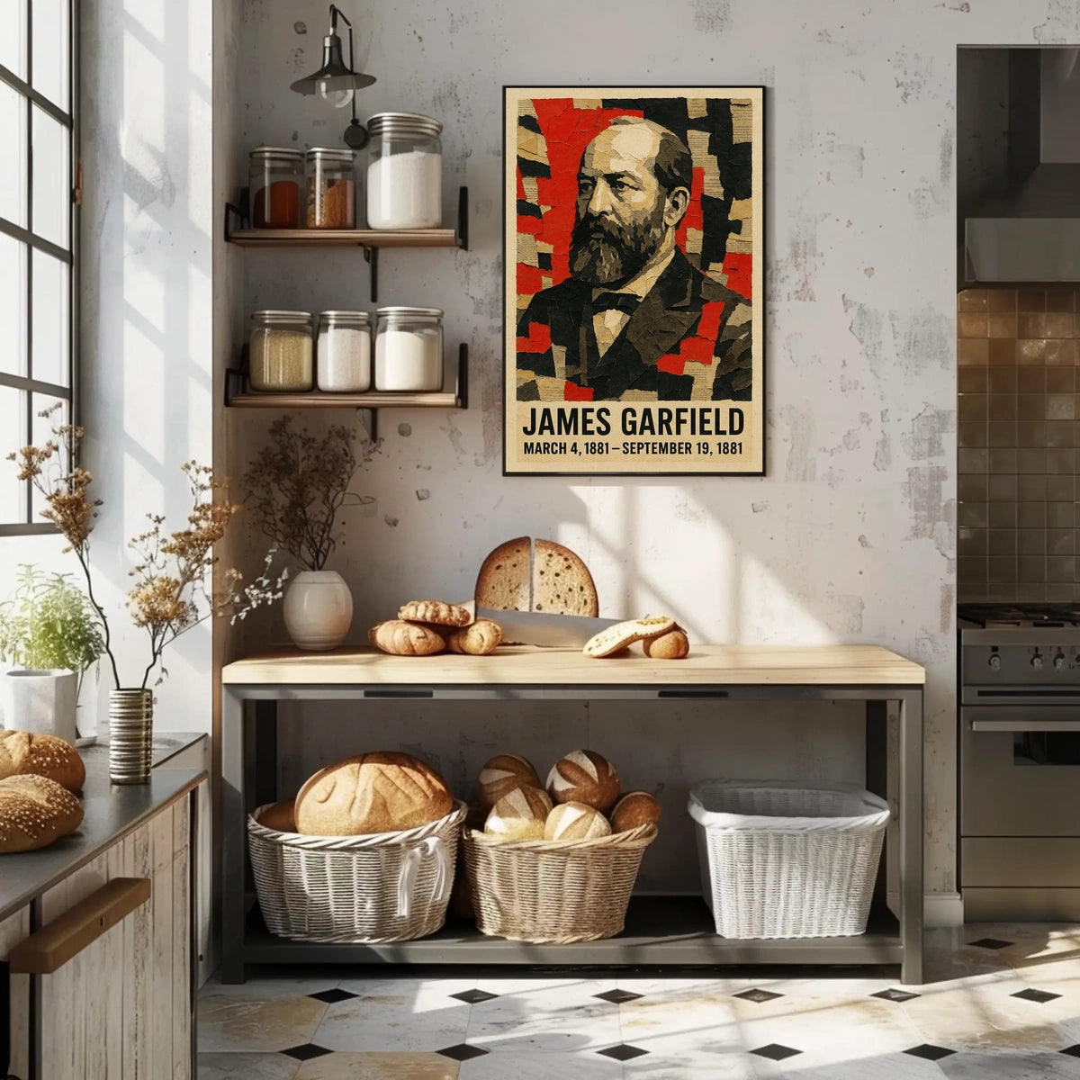 James A. Garfield 20th President of the United States Layered paper Collage Poster