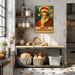 Festive Kierkegaard Christmas Pop Art Cultural Poster