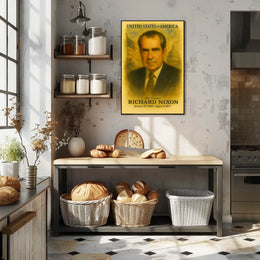 Richard Nixon 37th President of the United States Vintage Watercolor Poster