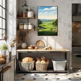 Serene Golf Course Scene Illustrative Sports Poster