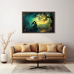Moonlit Lovers in Enchanted Forest Poster