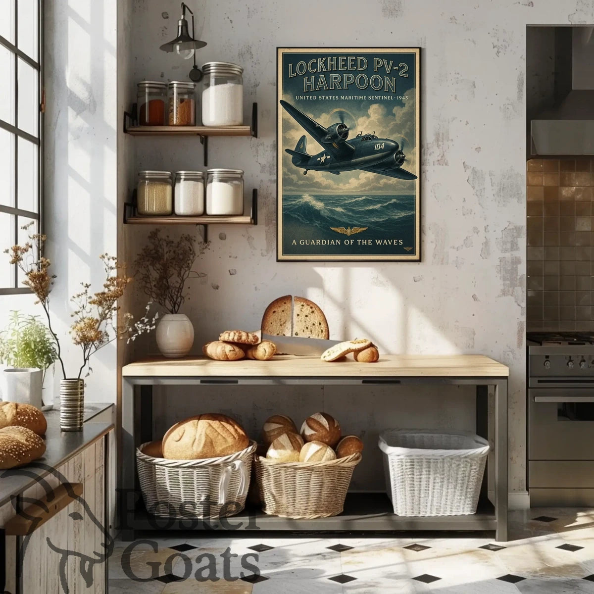 Lockheed PV-2 Harpoon WWII Aircraft Vintage Poster