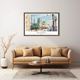 Scenic Illustration of Belgrade Poster PosterGoat