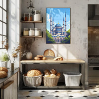 Grand Mosque Vector Art: Vibrant Islamic Heritage Poster