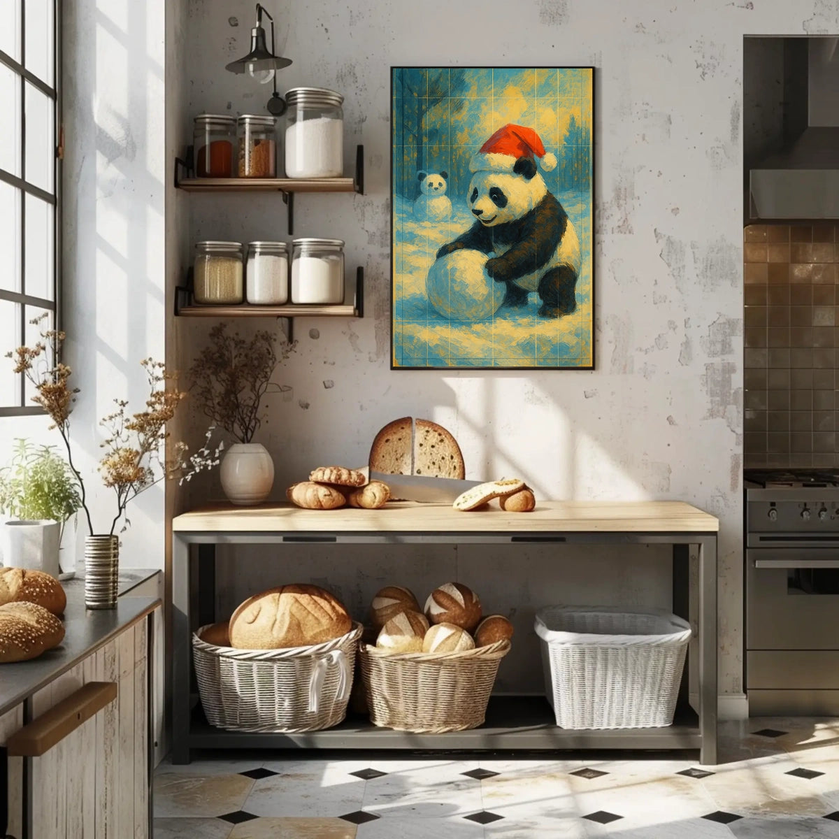 Festive Panda In Winter Wonderland Poster