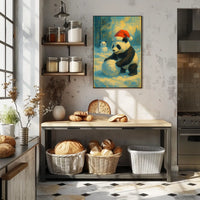 Festive Panda In Winter Wonderland Poster