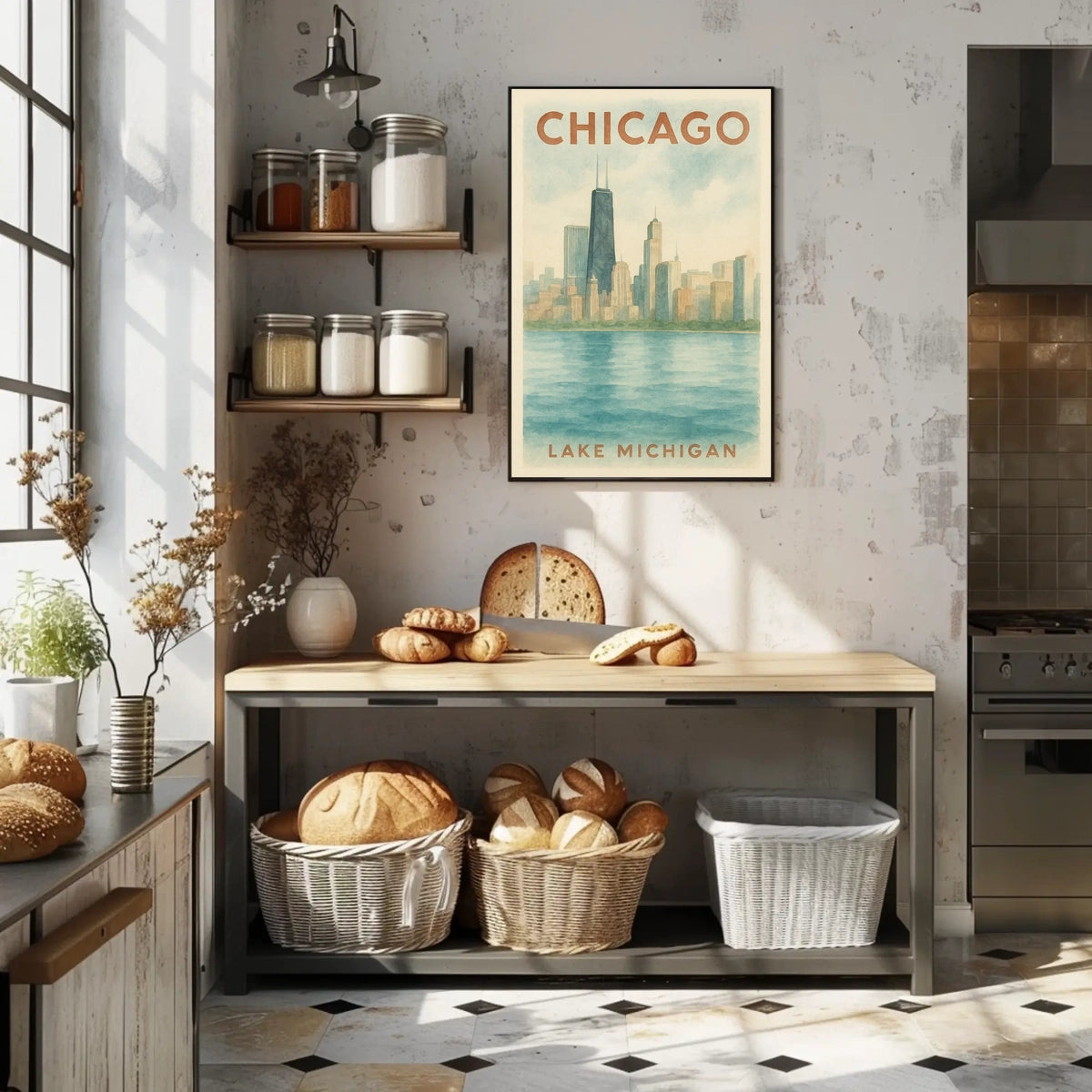 Chicago Skyline Lake Michigan Poster