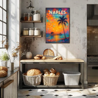 Naples Florida Sunset Poster Coastal Wall Art 18x24