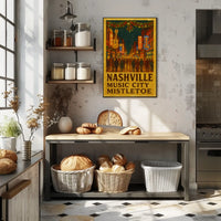 Nashville Music City Mistletoe Poster