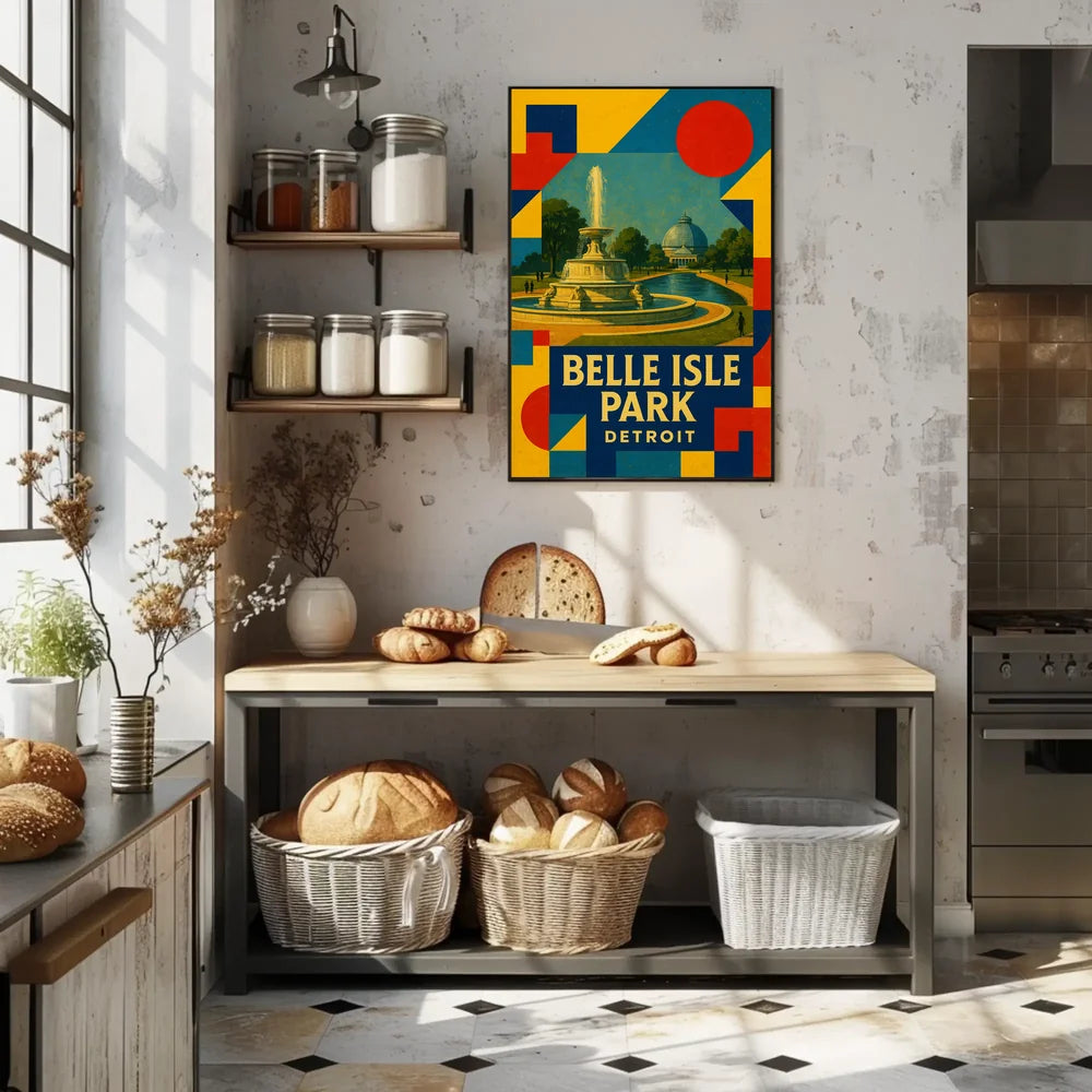 Belle Isle Park Detroit Scenic Art Poster