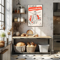 Appendicitis Health Warning Vintage Public Health Campaign Poster PosterGoat