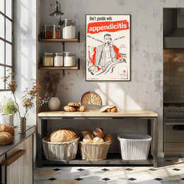 Appendicitis Health Warning Vintage Public Health Campaign Poster PosterGoat