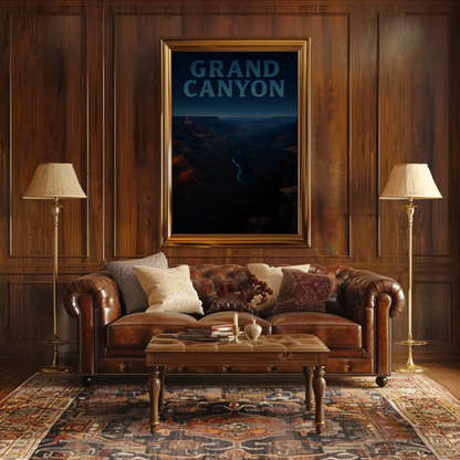 Grand Canyon Arizona Night River Travel Poster